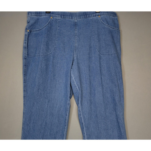 Real Size Jeans Womens XXL Light Blue Pull On Elastic Waist Straight Leg Stretch - Picture 6 of 15